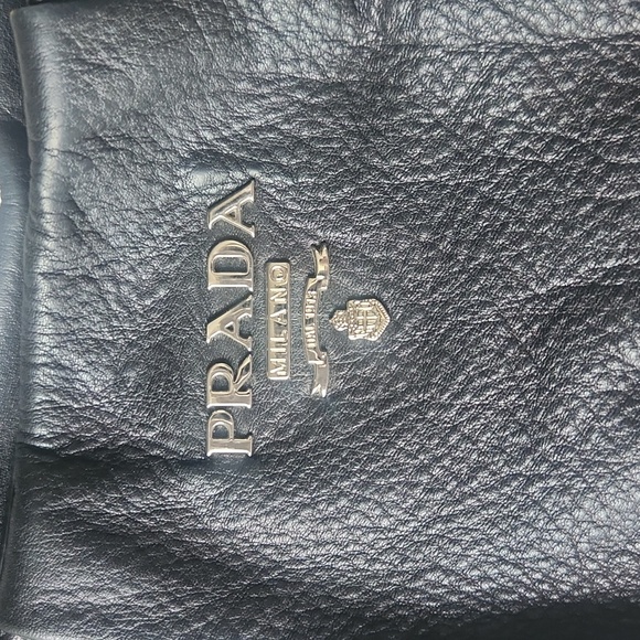 Prada Napa Black Leather Hobo Bag with Side Pockets - Picture 2 of 6